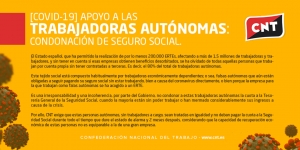 Apoyo a las trabajadoras autónomas: condonación de Seguro Social.