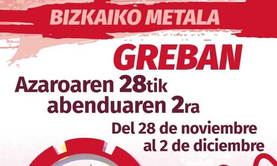 Ante el inmovilismo de la patronal volveremos a parar el metal de Bizkaia