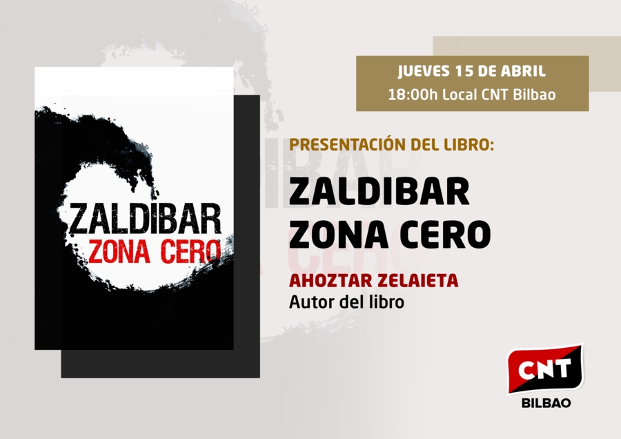 Ahoztar Zelaietak bere azken liburua aurkeztuko du “Zaldibar. Zona Cero” Bilbon