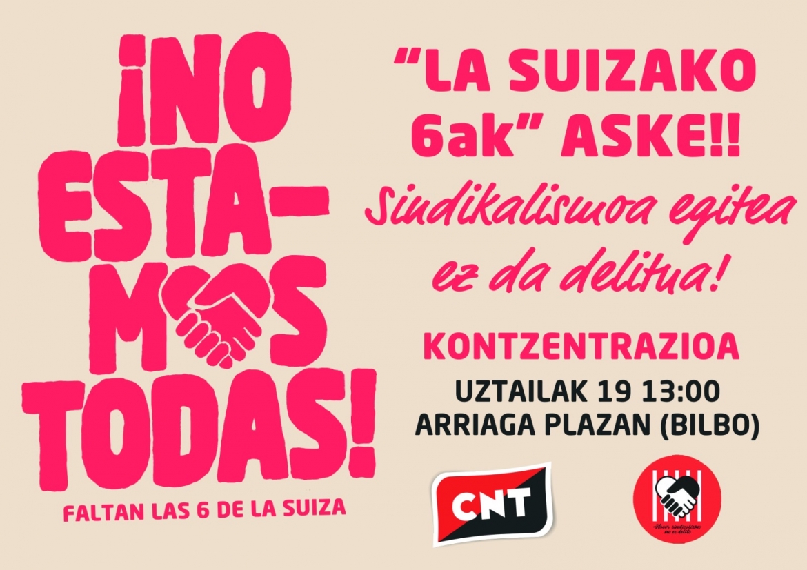Concentraciones para exigir la libertad a las 6 de La Suiza